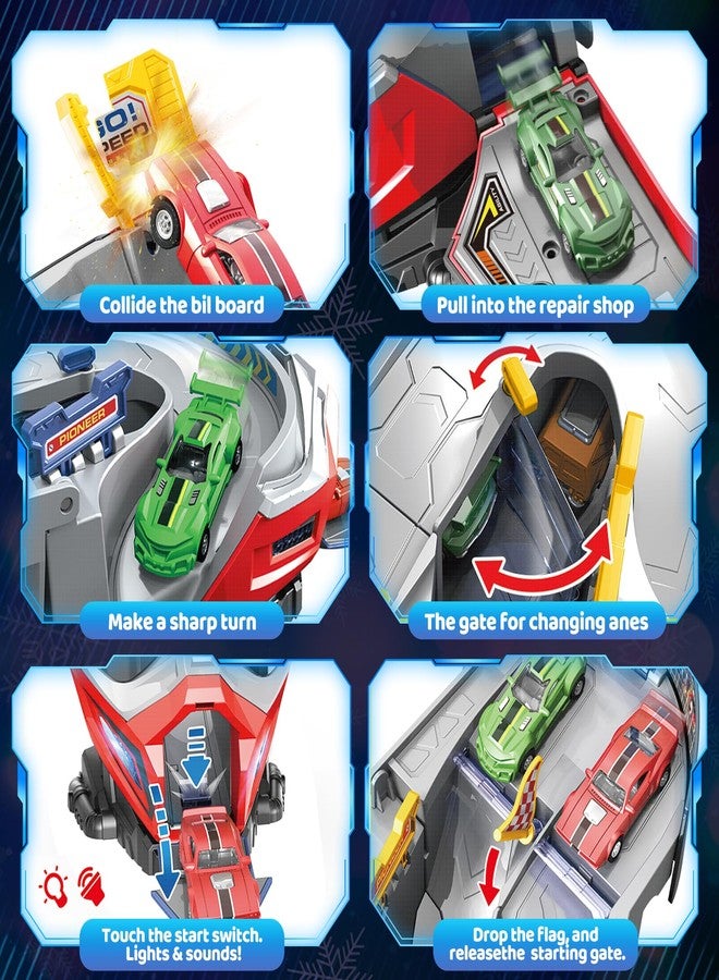 OCHIDO Kids Toys for Boys Ages 3 and Up,Toy Car with Helmet Transforms Car Racecourse - Image 4